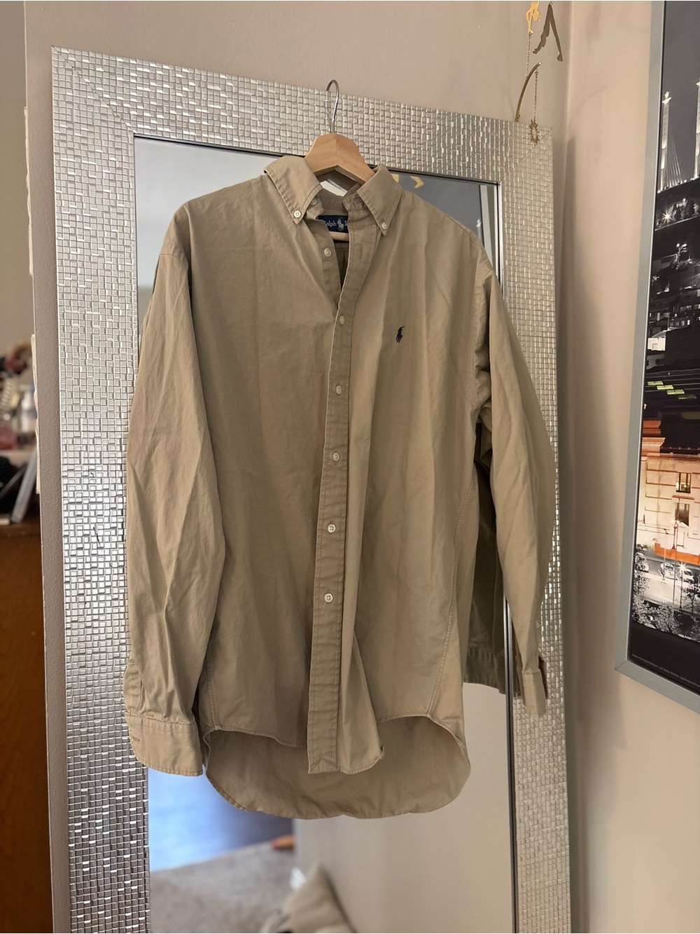 Ralph Lauren Men’s Tan Button-Down Oxford Shirt